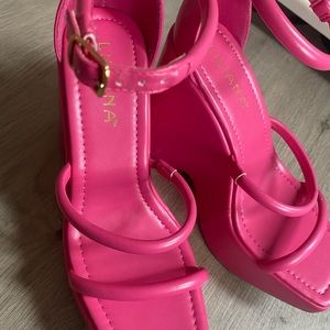 Hot Pink Chunk Heels from Liliana